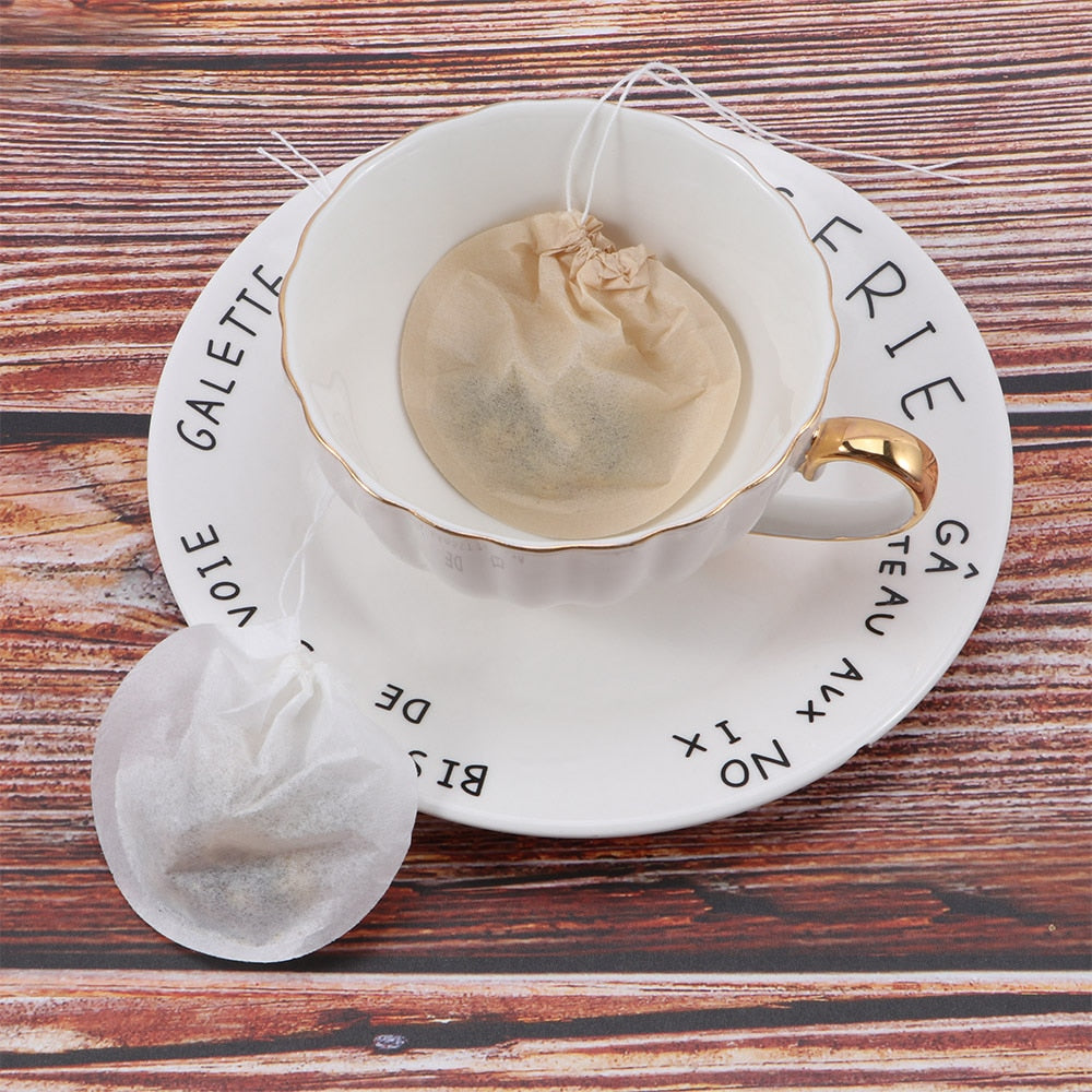 50 Pcs Round Tea filter Bags With String