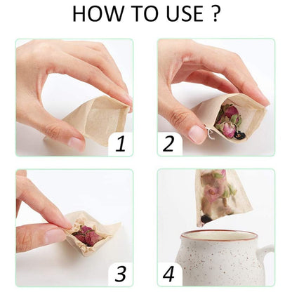 50 Pcs  Biodegradable and eco-friendly Paper Tea Bags filter