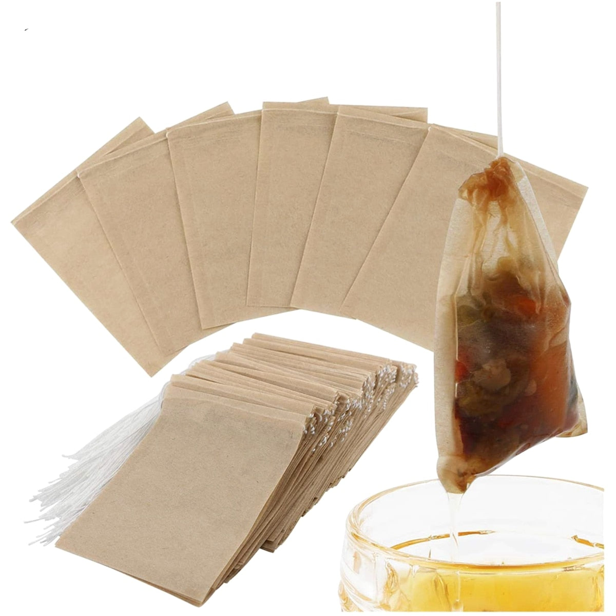 50 Pcs  Biodegradable and eco-friendly Paper Tea Bags filter